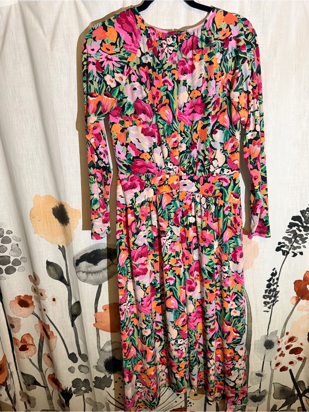 Maggy London Pink Floral Asymmetrical Handkerchief Hem Dress - Size 8 - Picture 8 of 15